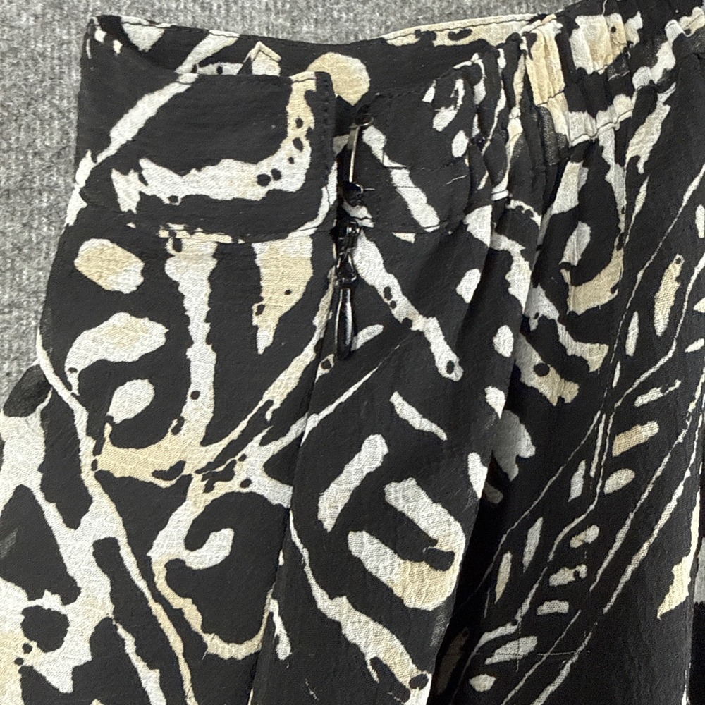 Alfred Dunner Skirt 16W Black Tan Patterned Midi Elastic Waist Career Plus Size - Picture 5 of 6